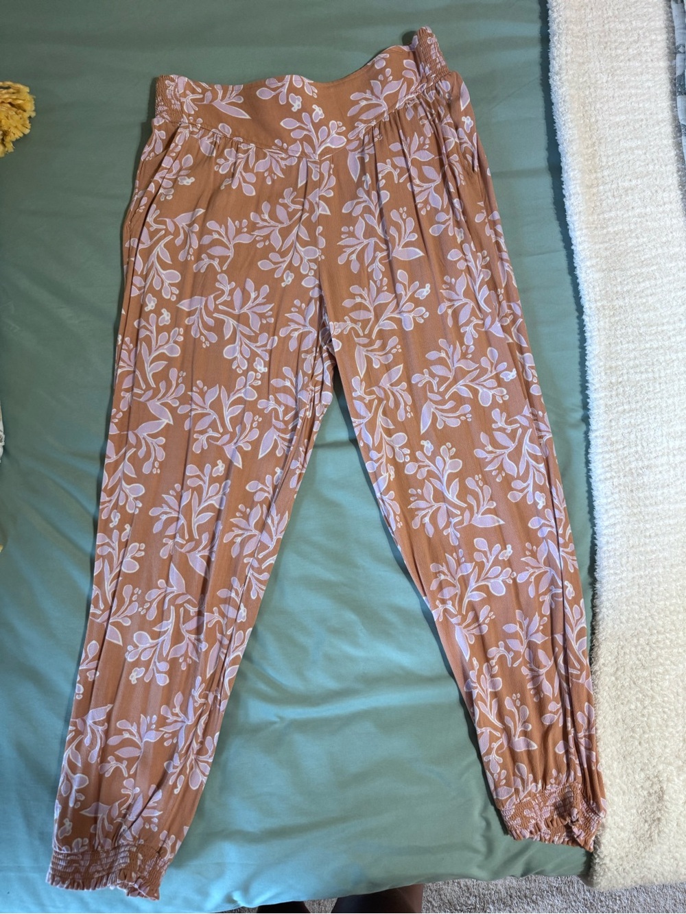 Aerie Floral Print Elastic Waist Women’s Pants - Dusty Rose